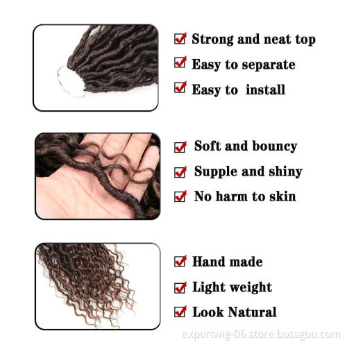 River Goddess Locs Crochet Hair Wavy With Curly Ends Pre-loop Synthetic Crochet Braids Twist Braiding Goddess Faux Locs Hair